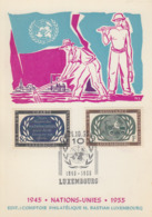 Carte  Maximum  1er  Jour    LUXEMBOURG     10éme  Anniversaire  De  La  CHARTE  DES  NATIONS  UNIES   1955 - Maximumkarten