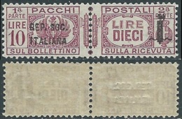 1944 RSI PACCHI POSTALI 10 LIRE MNH ** - RB14-3 - Postal Parcels