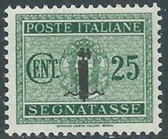 1944 RSI SEGNATASSE 25 CENT MNH ** - RB8-2 - Portomarken