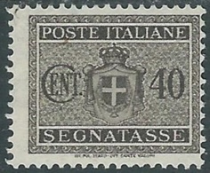 1945 LUOGOTENENZA SEGNATASSE 40 CENT FILIGRANA RUOTA MH * - RB8-5 - Postage Due