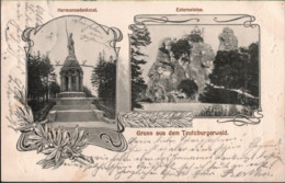 ! Alte Ansichtskarte Hermannsdenkmal, Externsteine, Detmold, Teutoburger Wald, 1910 - Detmold