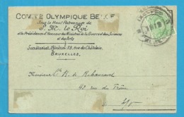 Kaart COMITE OLYMPIQUE BELEG Met Dubbelringstempel Van 1919 Van IXELLES / ELSENE 2 - Fortune (1919)