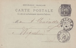 Carte Sage 10 C Noir G10 Oblitérée Repiquage Camion Frères - Cartoline Postali Ristampe (ante 1955)