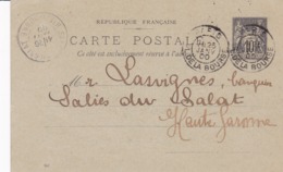 Carte Sage 10 C Noir G10 Oblitérée Repiquage Lehideux - Cartoline Postali Ristampe (ante 1955)