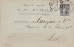 Carte Sage 10 C Noir G10 Oblitérée Repiquage Roudel Genestout - Cartoline Postali Ristampe (ante 1955)