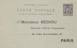 Carte Sage 10 C Noir G10 Neuve Repiquage Bédiou - Cartoline Postali Ristampe (ante 1955)