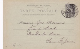 Carte Sage 10 C Noir G10 Oblitérée Repiquage Revue Générale Des Matières Colorantes - Cartoline Postali Ristampe (ante 1955)