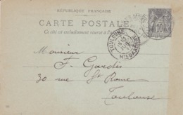 Carte Sage 10 C Noir G10 Oblitérée Repiquage Manufacture Du Midi Des Brevets Graves - Cartes Postales Repiquages (avant 1995)