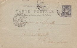 Carte Sage 10 C Noir G10 Oblitérée Repiquage Syndicat Central Des Agriculteurs De France - Cartoline Postali Ristampe (ante 1955)