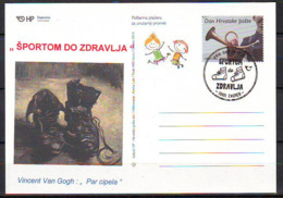 CROATIA 2019  Sport Vincent Van Gogh Postcard Overprint   Postmark 18.08. 10101 Zagreb - Croatia