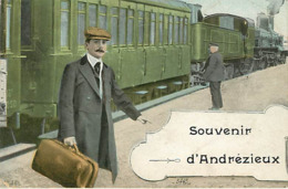 42 Andrezieux  Souvenir Gare Train - Andrézieux-Bouthéon