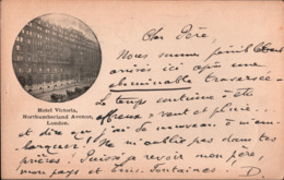 !  Old Postcard London, Hotel Victoria, Northumberland Avenue, 1912, Vilvoorde - Altri & Non Classificati