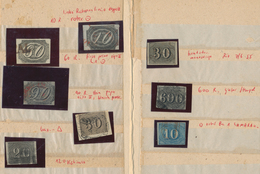 Brasilien: 1844/1854, Very Fine Lot Ex 10R - 600 R., Incl. Sc. 10  With Red Postmark On Thin Paper, - Used Stamps