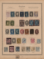 Ceylon / Sri Lanka: 1857/1890, Collection On Album Pages, Including Better Values As Scott  9, 11, 1 - Sri Lanka (Ceylon) (1948-...)