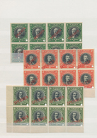 Chile: 1911, ABN Specimen Proofs, Definitives 1c.-5p., Short Set Of 21 Stamps In Blocks Of Eight (=1 - Cile
