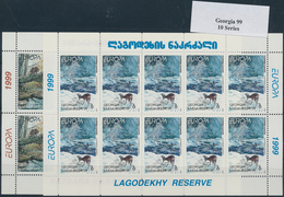 Georgien: 1999, Europa (National Parks: Deer & Bear ), 93 Pairs Of Two Minautre Sheets With 10 Stamp - Géorgie