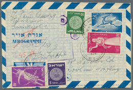 Israel: 1951/1990 (ca.), AEROGRAMMES: Accumulation With About 650 Commercially Used Aerogrammes With - Ongebruikt (met Tabs)