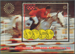 Jemen: 1971, Summer Olympics 1972 In Munich Perf. Miniature Sheet 6b. 'sprint' And Imperf. Miniature - Yemen