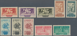 Libanon: 1948, UNSECO, Set Of Ten Values MNH (some Toned Perfs) Plus The Souvenir Sheet. Michel Nos. - Líbano