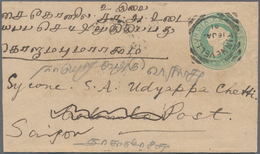 Malaiische Staaten: 1890's-1940's: 49 Covers, Postcards And Postal Stationery Items Sent From India - Federated Malay States