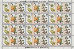 St. Thomas Und Prinzeninsel - Sao Thome E Principe: 1983, FRUITS, Complete Set Of Six In Sheets In A - Sao Tome Et Principe