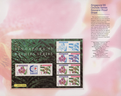 Singapur: 1995 Group Of 20 'Orchids' Miniature Sheet In Larger Size With Proofs Of The Orchid Stamp - Singapour (...-1959)