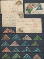 Kap Der Guten Hoffnung: 1855/1865 (ca.), Triangulars, Lot Of 25 Stamps Of All Denominations, Varied - Cap De Bonne Espérance (1853-1904)
