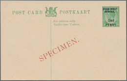 Südwestafrika: From 1923 On. Lot Of 14 Entires Of Which 11 Are SPECIMEN. Diversity: Cards, Covers, R - South West Africa (1923-1990)