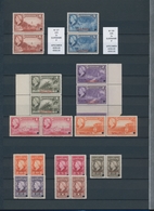 Surinam: 1945, ABN Specimen Proofs, Assortment Of Apprx. 98 Stamps, Mainly Within Multiples, Incl. H - Suriname ... - 1975
