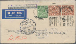 Flugpost Alle Welt: 1912/1934, Lot Of Ten Covers/cards (nine Of Them Airmail), Comprising Three Card - Other & Unclassified