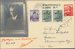 Raketenpost: 1935 (25. Feb.) AUSTRIA: Two Covers And A Postcard Flown By Rockets N1 And N2 Respectiv - Other & Unclassified