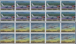 Thematik: Flugzeuge, Luftfahrt / Airoplanes, Aviation: 1978, Samoa. Lot Containing 10 IMPERFORATE Se - Vliegtuigen