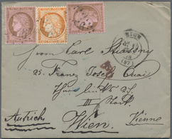 Frankreich: 1870 - 1875, 6 Letters, Partly With Contents And An Obverse To Vienna, 60 Centimes Frank - Sammlungen