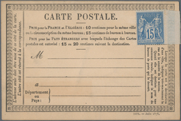 Frankreich: 1877/78 Approx. 20 Precursor Cards (cartes Précuseurs), Some Errors In The Print Data (m - Verzamelingen
