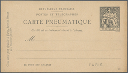 Frankreich - Ganzsachen: 1880/1929 Ca. 60 Unused And Used Postal Stationeries For The Pneumatic Tube - Andere & Zonder Classificatie