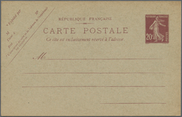 Frankreich - Ganzsachen: 1907/28 Approx. 100 Unused And Used Postal Stationery Postcards, All Type S - Otros & Sin Clasificación
