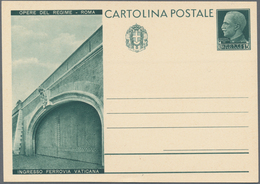 Italien - Ganzsachen: 1931. OPERE DEL REGIME - ROME. 15 C Green Postal Stationery Card, Complete Set - Entero Postal