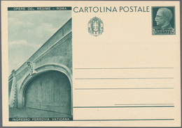 Italien - Ganzsachen: 1931. OPERE DEL REGIME - ROME. 15 C Green Postal Stationery Card, Complete Set - Stamped Stationery