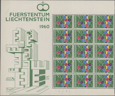 Liechtenstein: 1960, Europa, 50 Rp., 300 Exemplare Vereinzelt In 4er Blocks Oder Größeren Einheiten, - Lotes/Colecciones