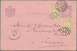 Niederlande: 1877/98, Small Holding Of Ca. 120 Letters, Service Letters, Parcel Cards, Picture-postc - Cartas & Documentos