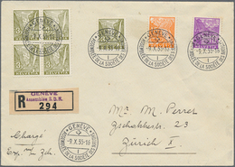Schweiz: 1916/1977, Partie Von 43 Briefen Und Karten, Oft Mit Bezug Zum Völkerbund/Internationale Or - Verzamelingen