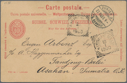 Schweiz - Ganzsachen: 1883-1939 Destination U.S.A.: 27 Ganzsachenkarten Von Verschiedenen Schweiz. O - Stamped Stationery