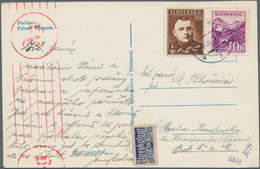 Slowakei: 1939/43 Small Holding Of Ca. 40 Letters, Cards, Picture Postcards And Used Postal Stationa - Covers & Documents