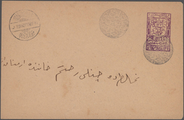 Thrakien - Ganzsachen: 1913, Three Stationaries: 2 P. To Galata With Arrival Stamp (crack At The Bot - Thracië