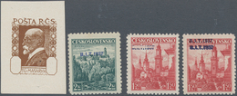 Tschechoslowakei: 1923/1937 (ca.), Lot Of Specialities: Undenominated Essay For A "Masaryk" Stamp On - Cartas & Documentos