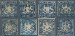 Württemberg - Marken Und Briefe: 1851-1890, Partie Mit Fast 40 Steckkarten Mit Gestempelten Marken, - Andere & Zonder Classificatie