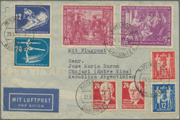 DDR: 1949 - 1950, 4 Briefe, Dabei Luftpost Und Einschreiben Mit Guten Frankaturen Nach Argentinien I - Sammlungen