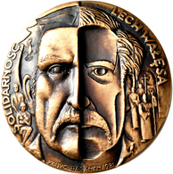 Medaillen Alle Welt: Polen: Bronzemedaille 1981 Von Kauko Räsänen, Auf Lech Walesa, Polnischer Arbei - Zonder Classificatie