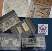 United States Of America: Nice Album With Banknotes And Documents Showing The Finances Of The USA Du - Andere & Zonder Classificatie