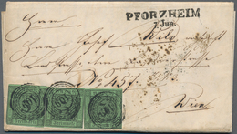 Baden - Marken Und Briefe: 1856/1857, Familien-Korrespondenz Pforzheim-Wien: Vier Briefhüllen Mit Vo - Andere & Zonder Classificatie